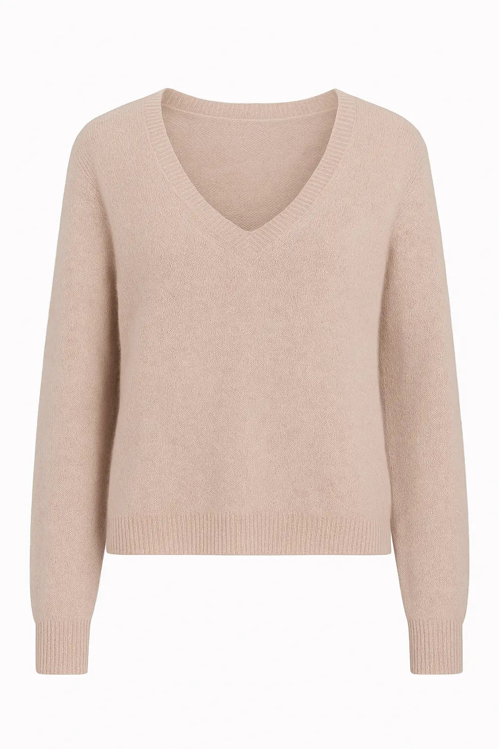 Maglia con scollo a V in misto baby alpaca UNICA by Ironica Taglia unica (44/46 o M/L) / Sabbia