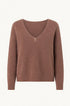 Maglia con scollo a V in misto baby alpaca UNICA by Ironica Taglia unica (44/46 o M/L) / Cacao