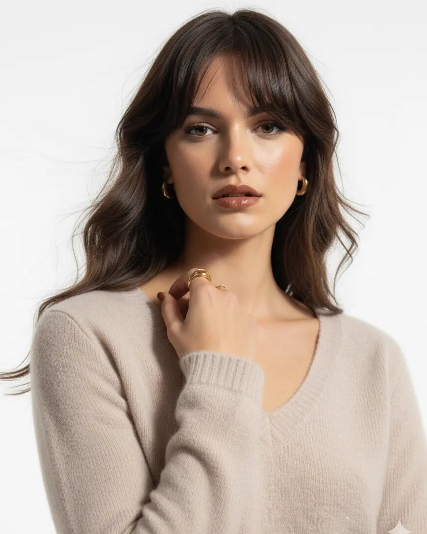 Maglia con scollo a V in misto baby alpaca UNICA by Ironica