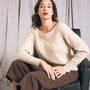 Maglia con scollo a barca a coste lurex LIGHT GOLD DORABELLA