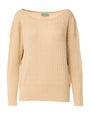 Maglia con scollo a barca a coste lurex LIGHT GOLD DORABELLA