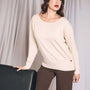 Maglia con scollo a barca a coste lurex LIGHT GOLD DORABELLA