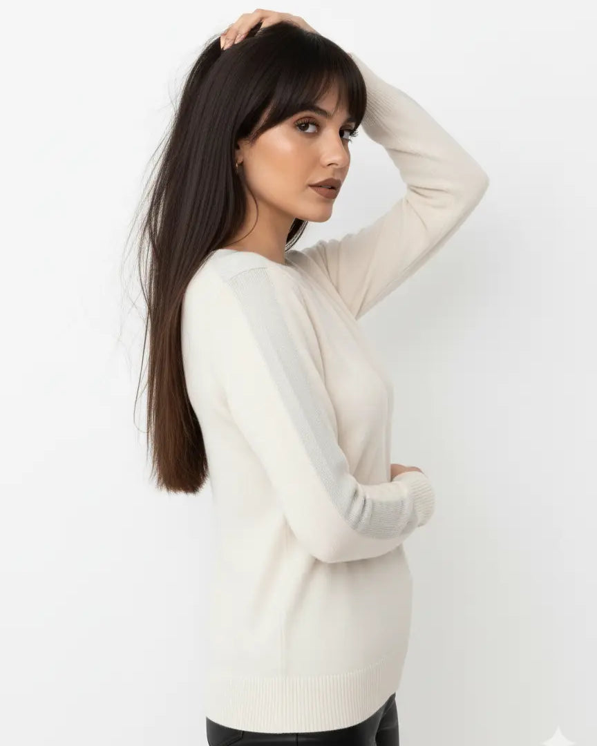 Maglia con scollo a barca con profili in lurex DORABELLA