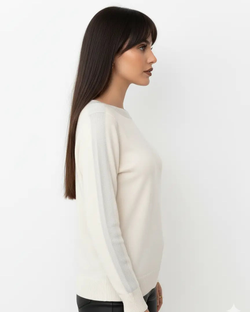 Maglia con scollo a barca con profili in lurex DORABELLA