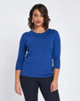 Maglia con scollo a barca con trafori ROYAL BLUE DORABELLA XL
