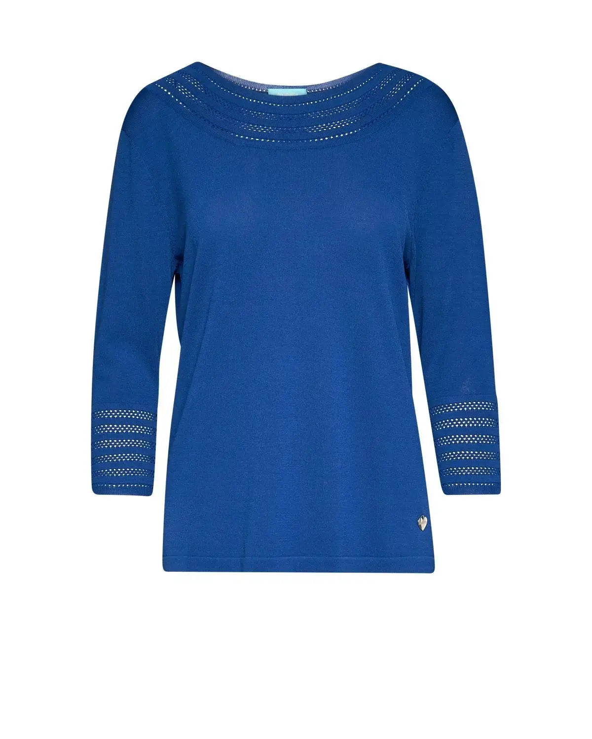 Maglia con scollo a barca con trafori ROYAL BLUE DORABELLA