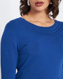 Maglia con scollo a barca con trafori ROYAL BLUE DORABELLA