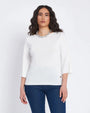 Maglia con scollo a barca e manica 3/4 BIANCO DORABELLA XL