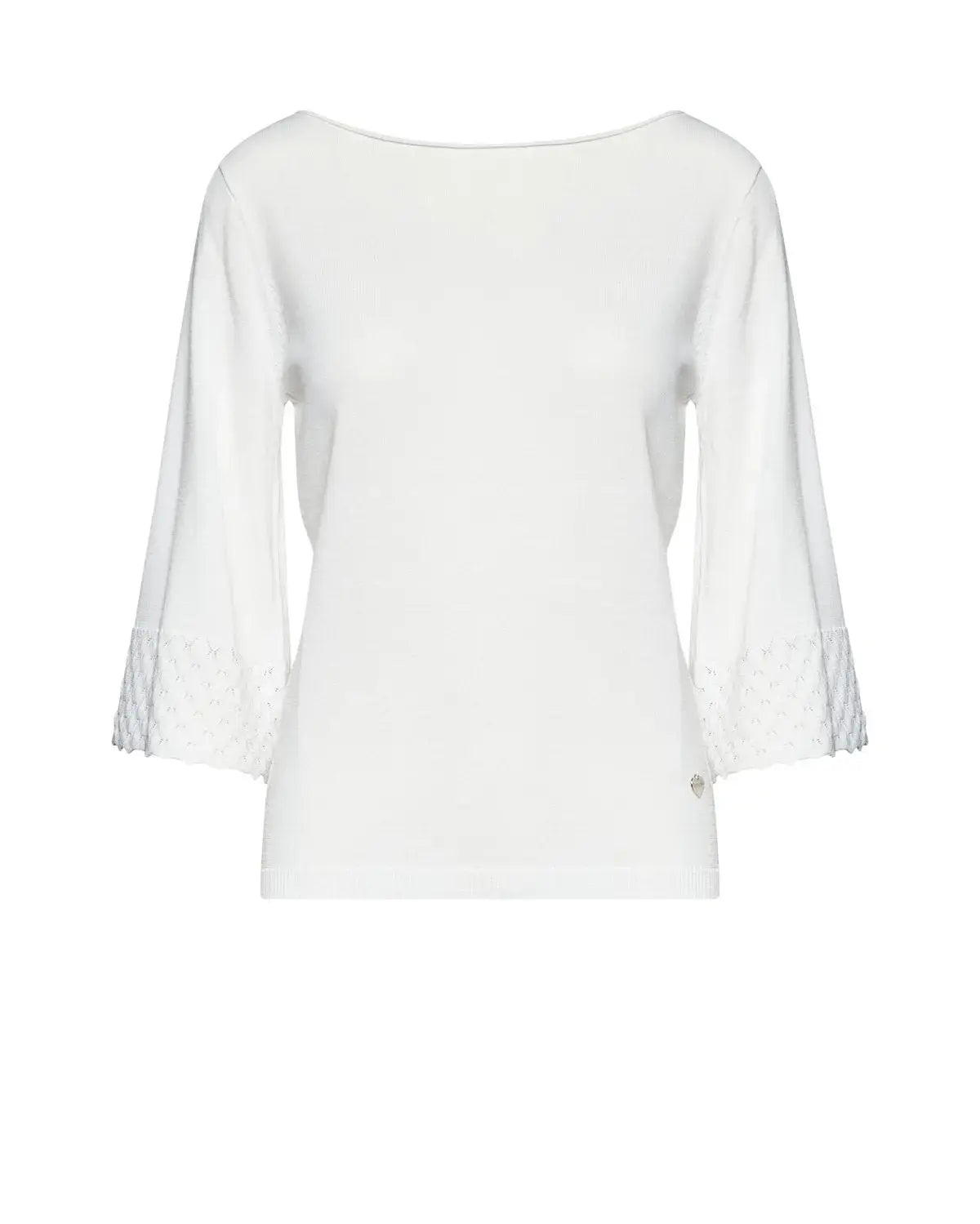 Maglia con scollo a barca e manica 3/4 BIANCO DORABELLA