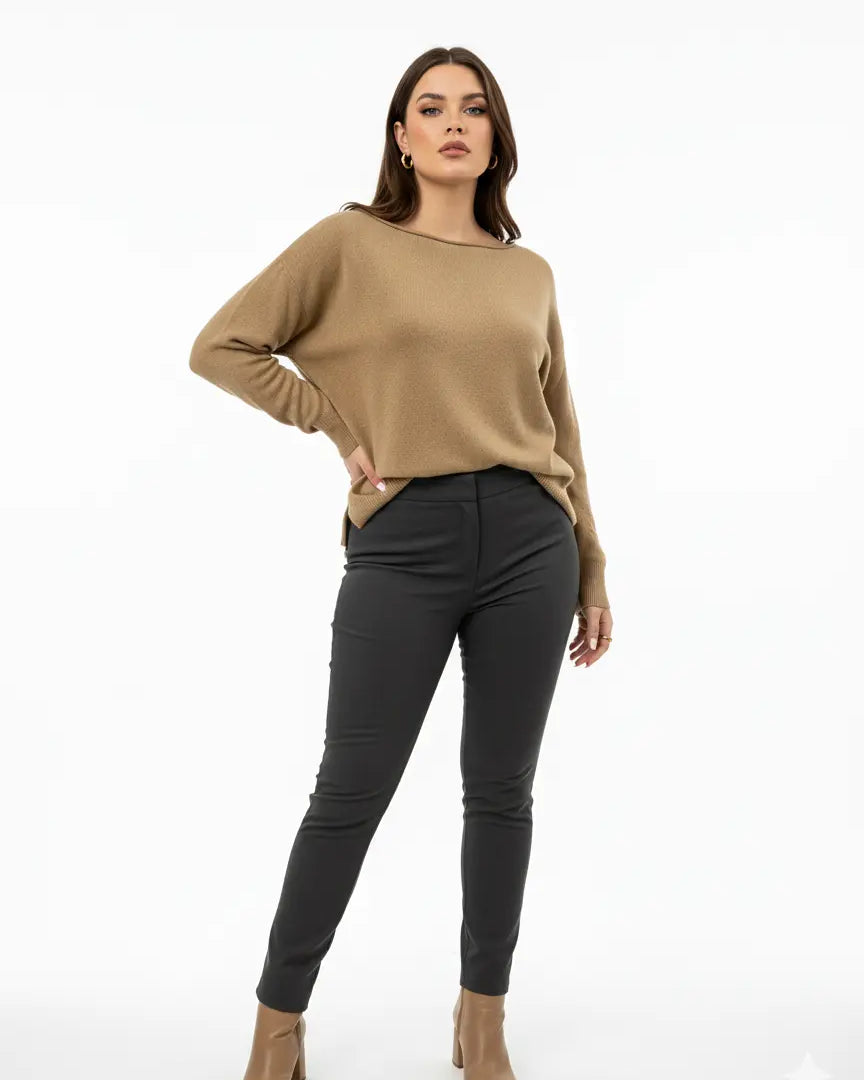 Maglia con scollo a barca in tinta unita DORABELLA