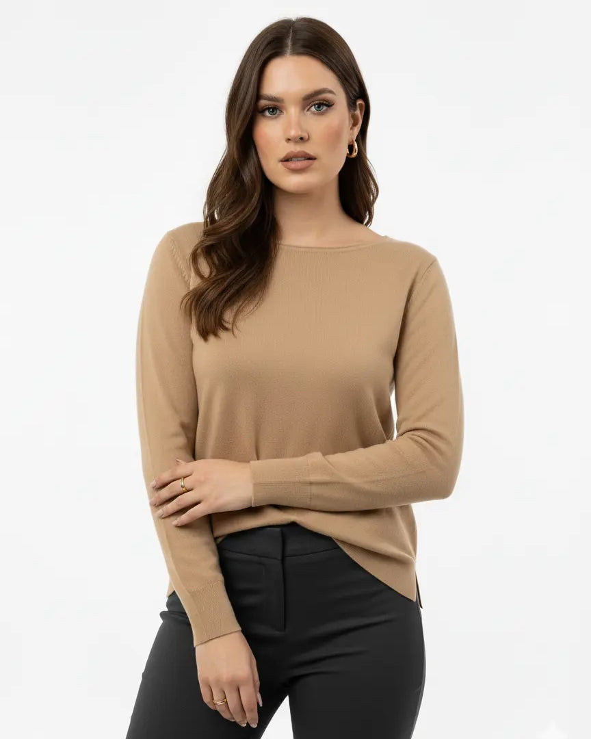 Maglia con scollo a barca in tinta unita DORABELLA