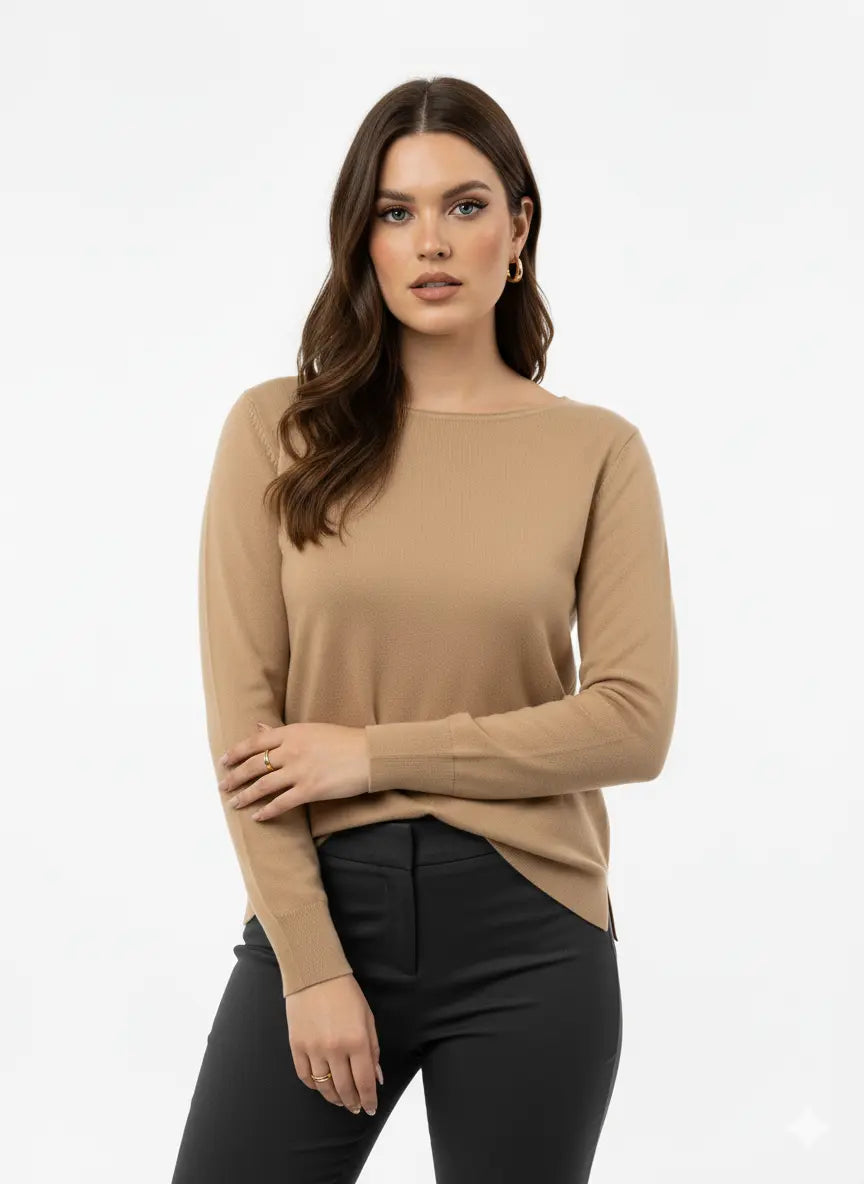 Maglia con scollo a barca in tinta unita DORABELLA