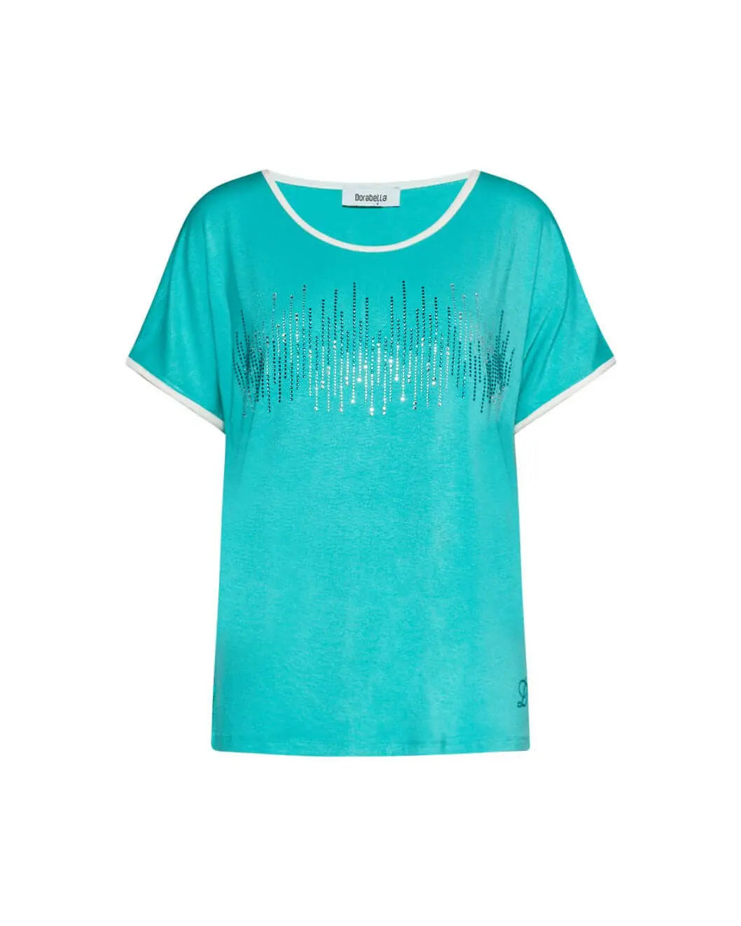Maglia con strass VERDE ACQUA DORABELLA PIU' XL