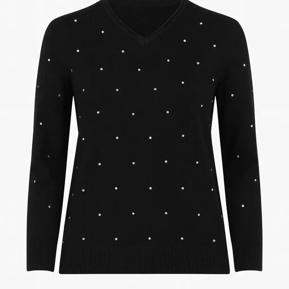 Maglia con strass e scollo a "V" DORABELLA PIU'