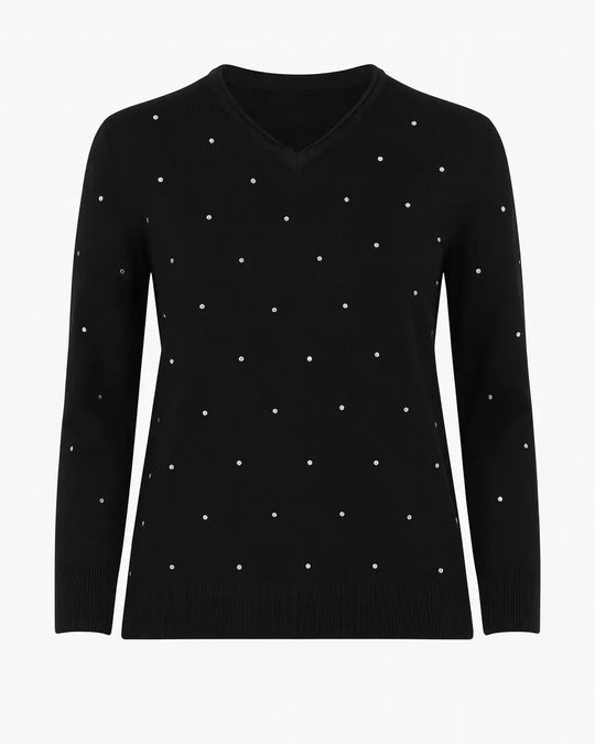 Maglia con strass e scollo a "V" DORABELLA PIU'