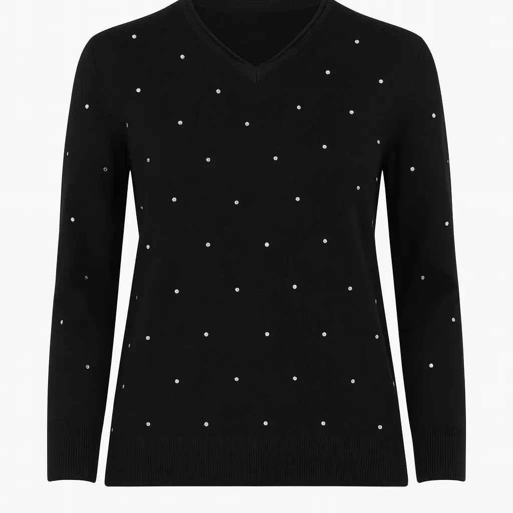 Maglia con strass e scollo a "V" DORABELLA PIU'