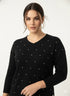 Maglia con strass e scollo a "V" DORABELLA PIU'