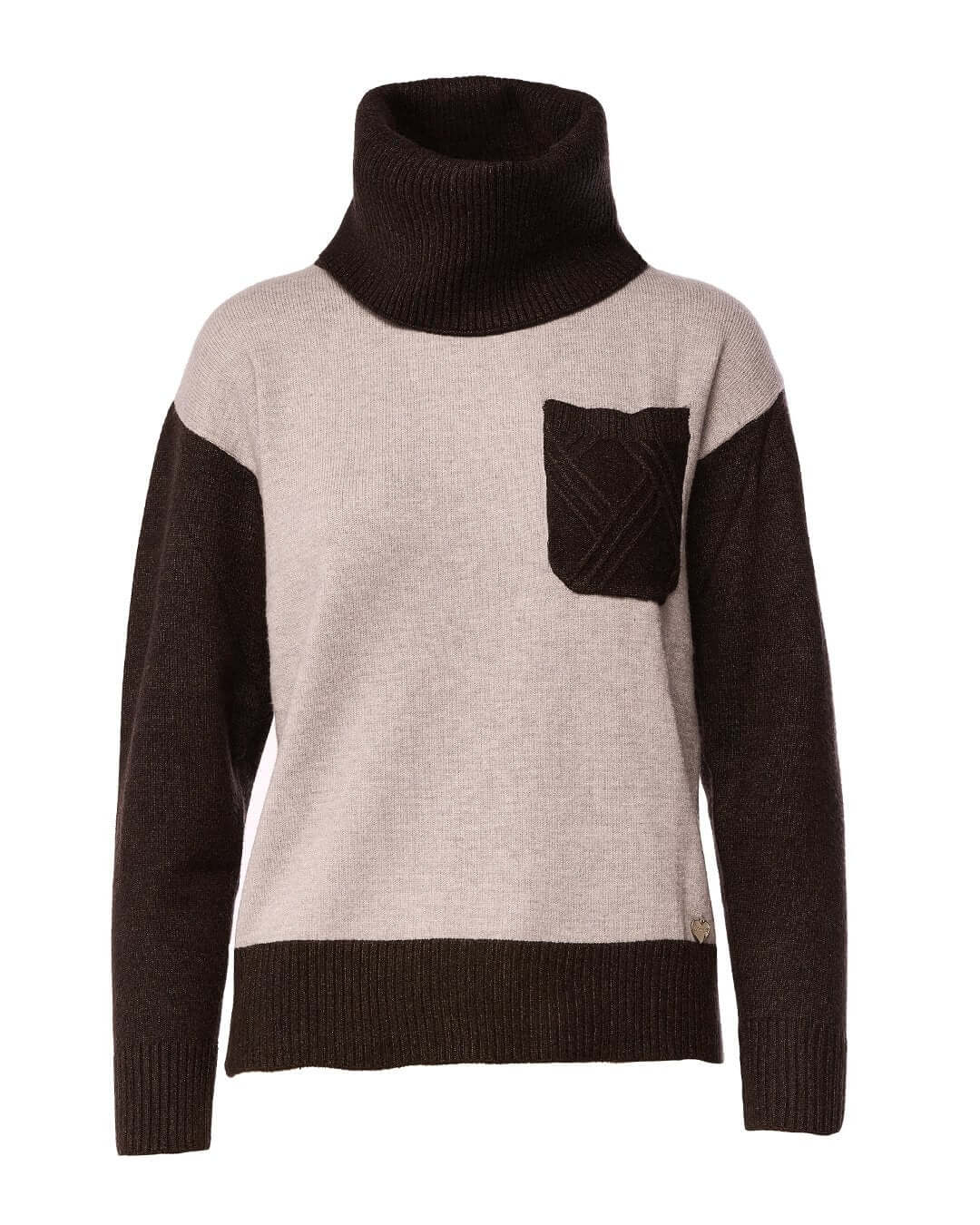 Maglia con taschino e collo alto removibile ANTRACITE DORABELLA