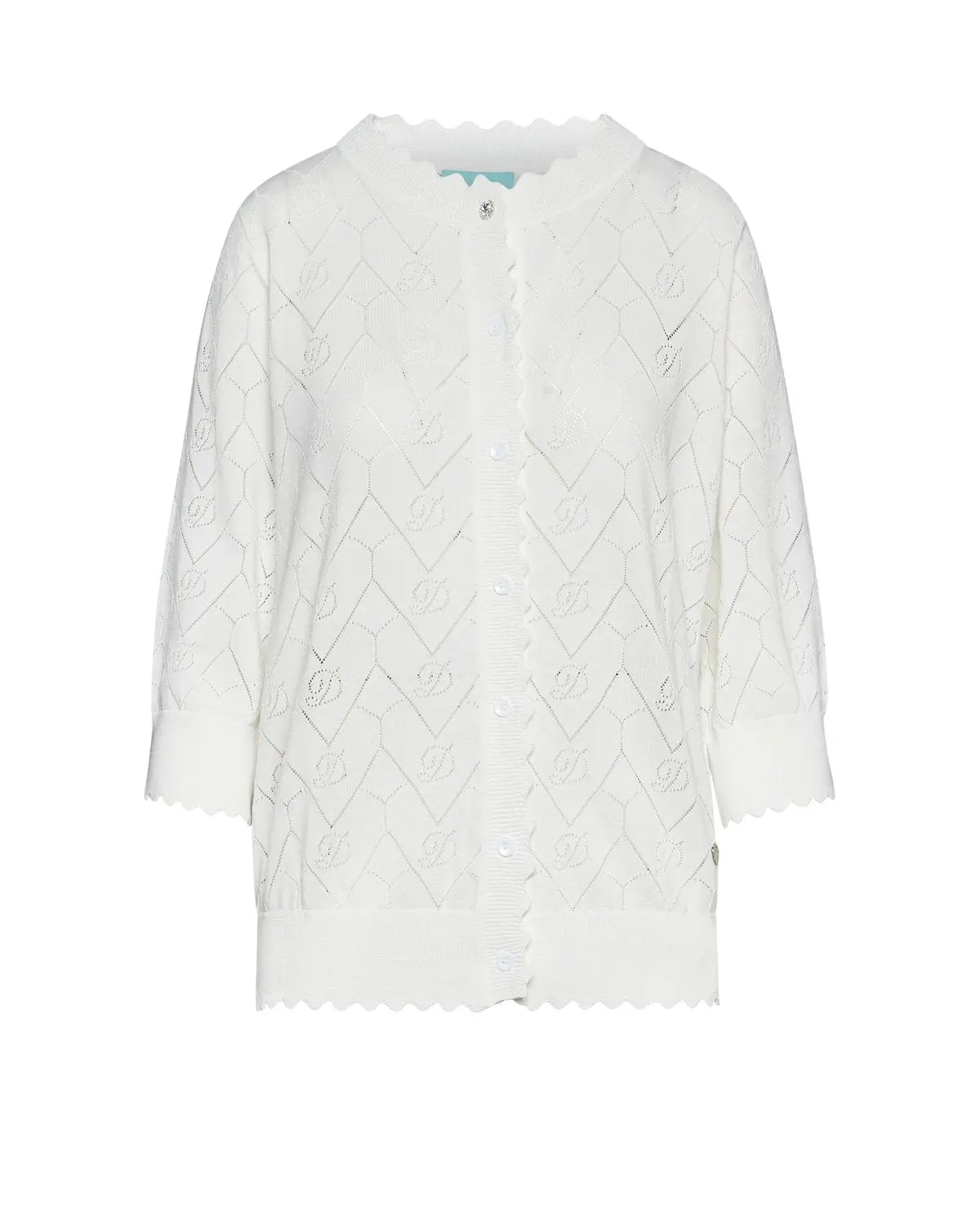 Maglia con texture a trafori e bottoni frontali BIANCO DORABELLA