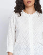Maglia con texture a trafori e bottoni frontali BIANCO DORABELLA