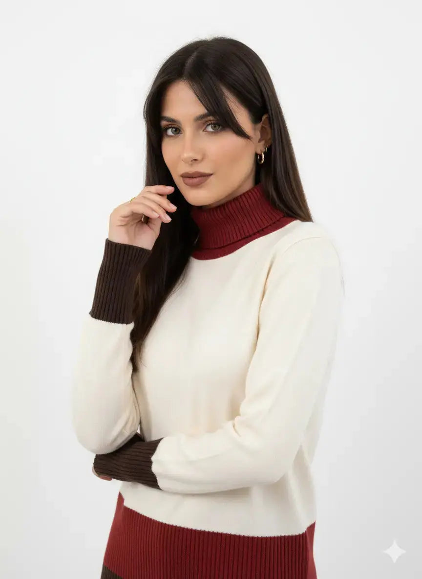 Maglia dolcevita color block DORABELLA