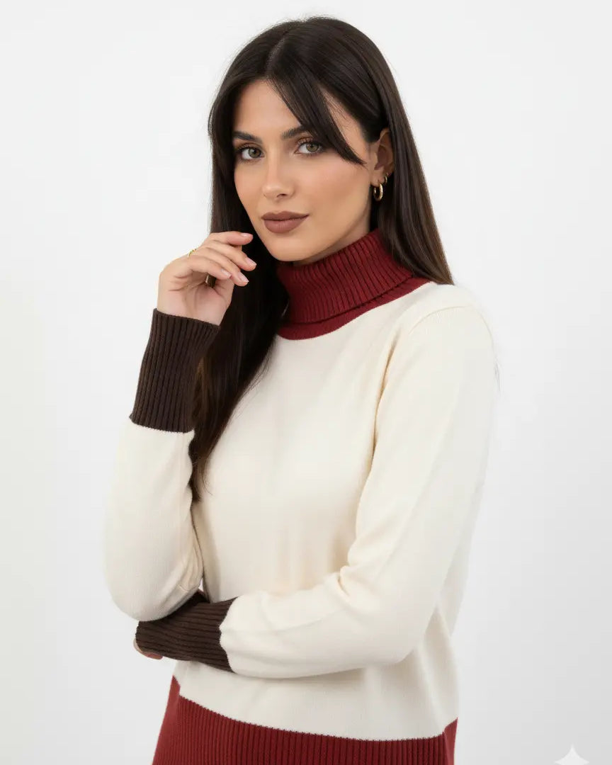 Maglia dolcevita color block DORABELLA