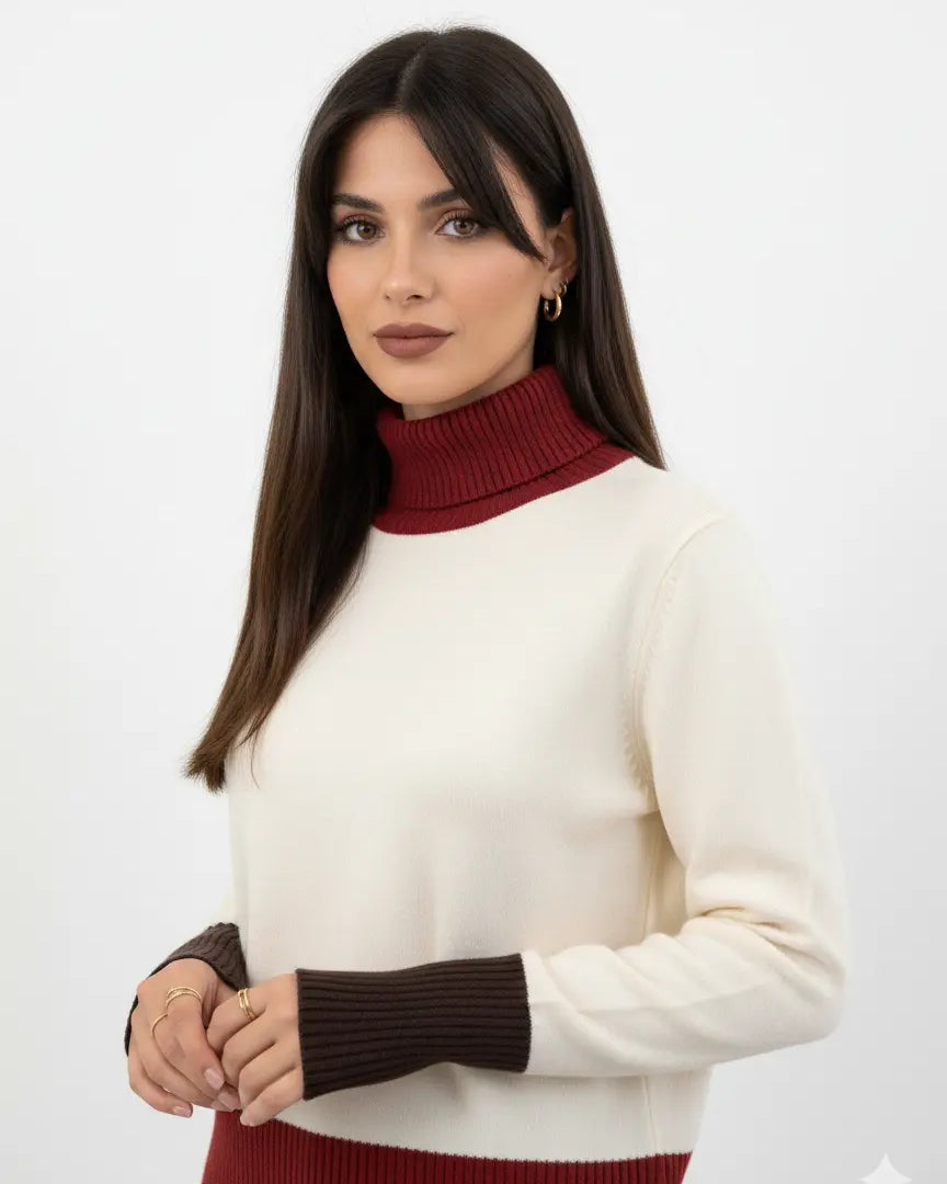 Maglia dolcevita color block DORABELLA