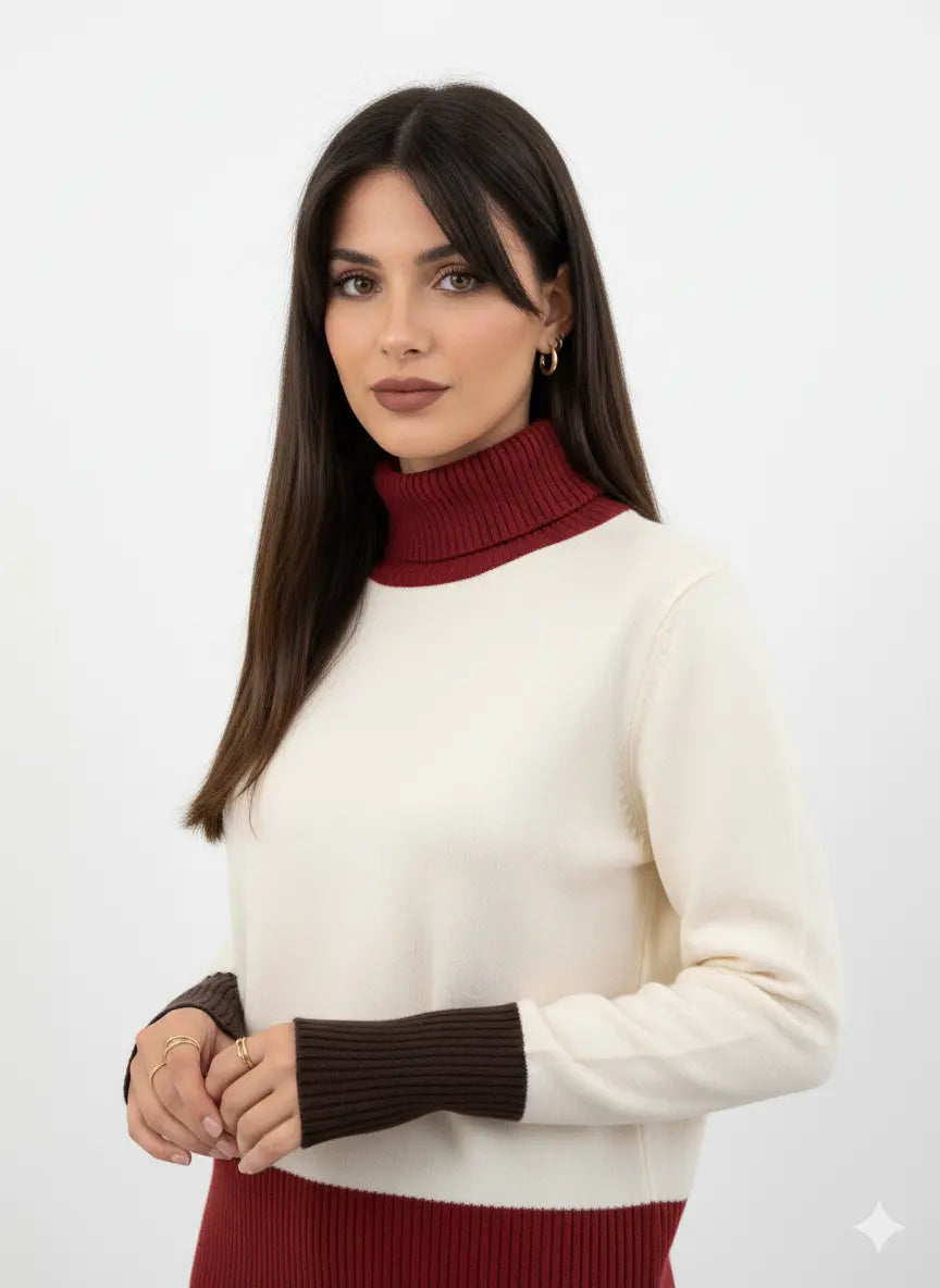 Maglia dolcevita color block DORABELLA