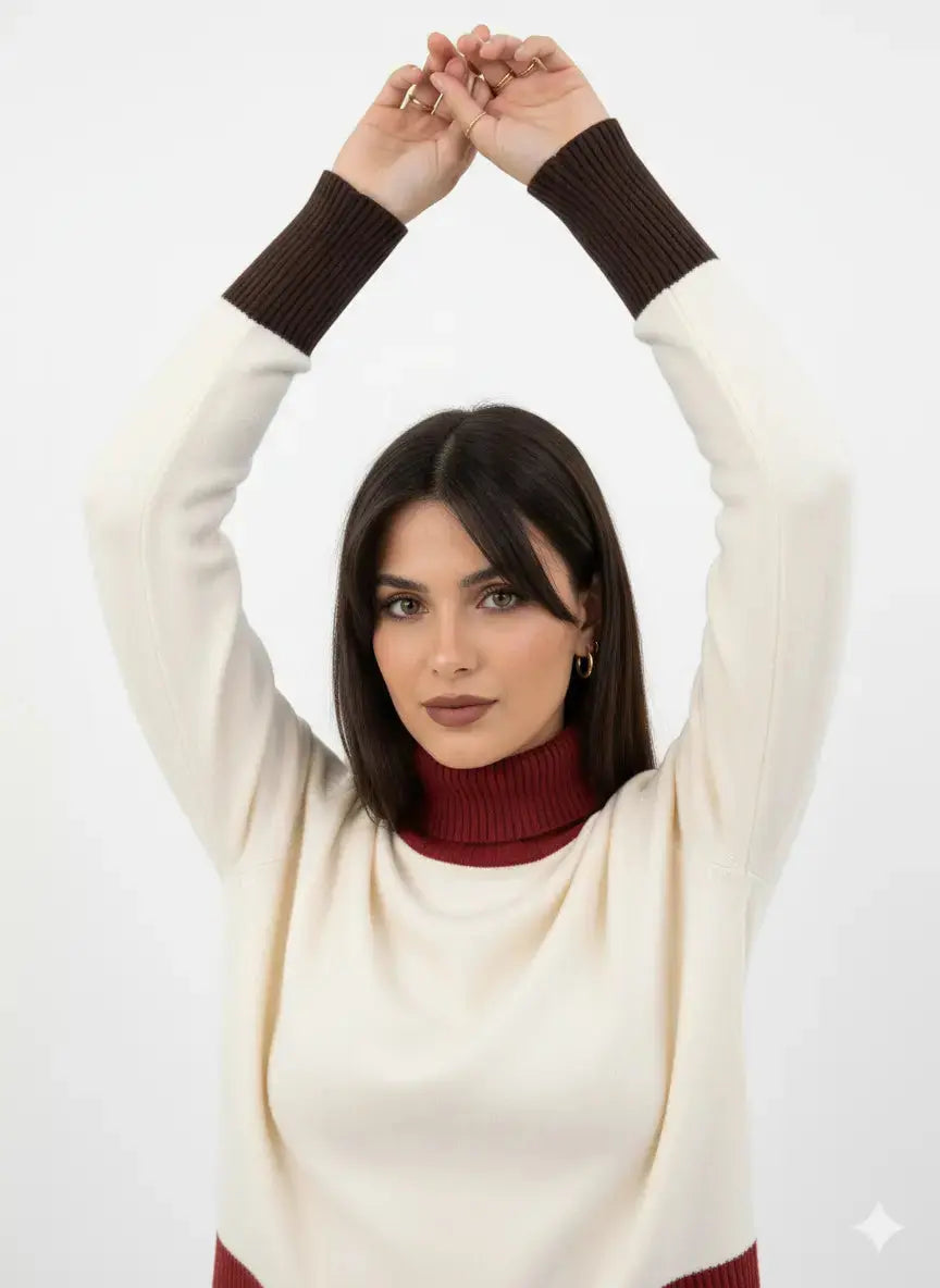 Maglia dolcevita color block DORABELLA
