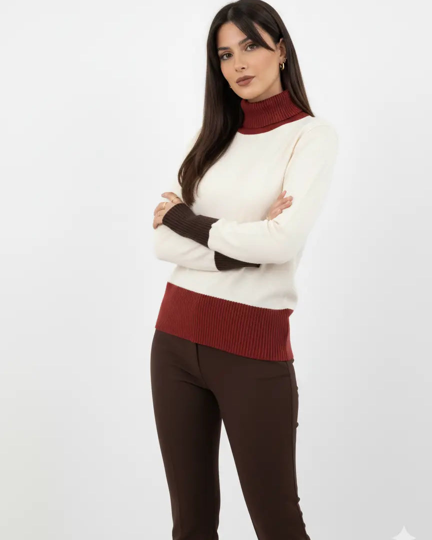 Maglia dolcevita color block DORABELLA