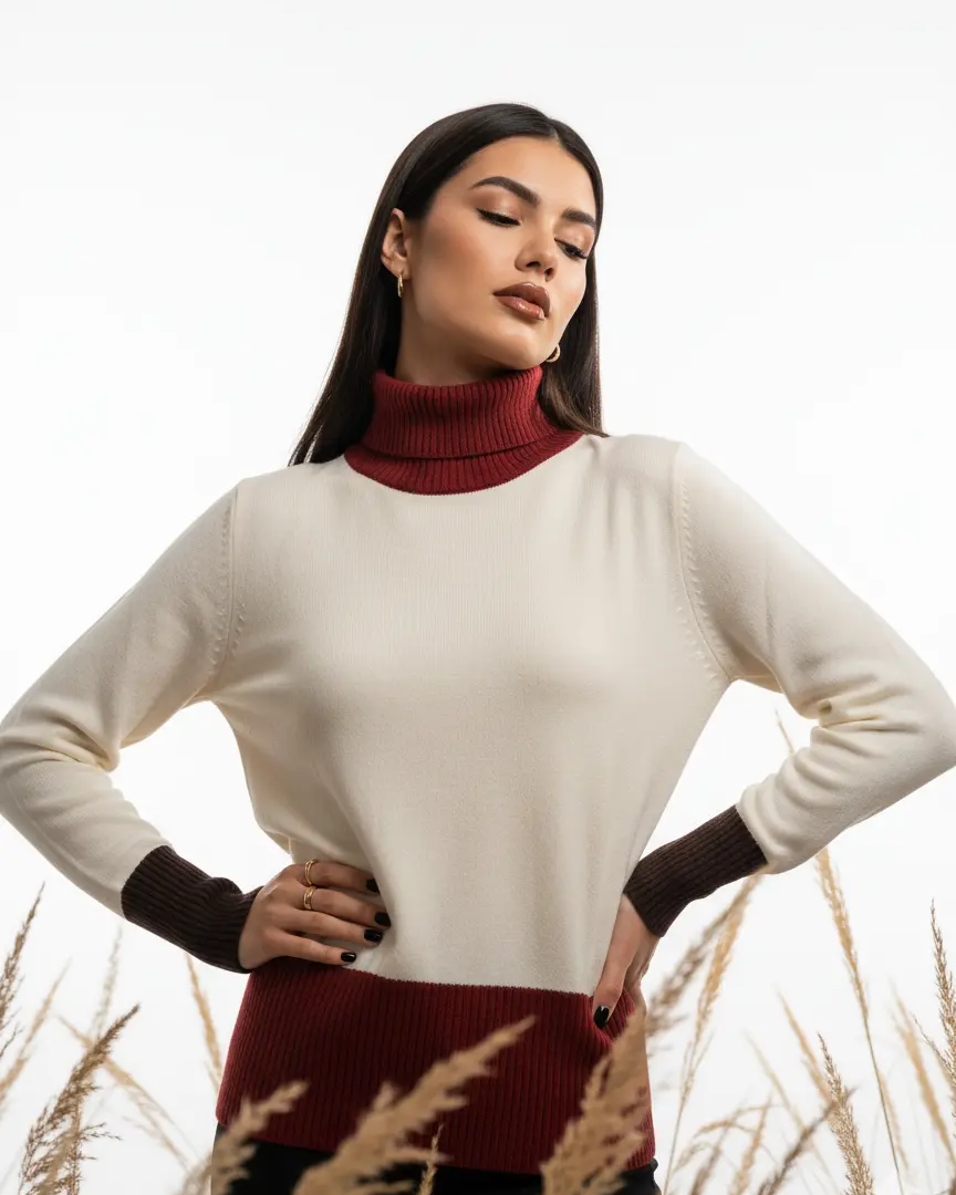 Maglia dolcevita color block DORABELLA