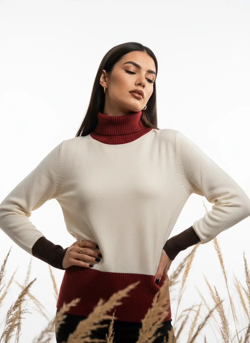 Maglia dolcevita color block DORABELLA