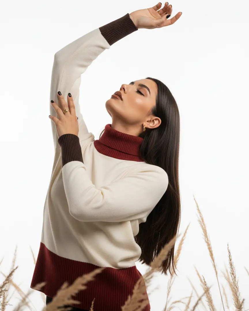 Maglia dolcevita color block DORABELLA