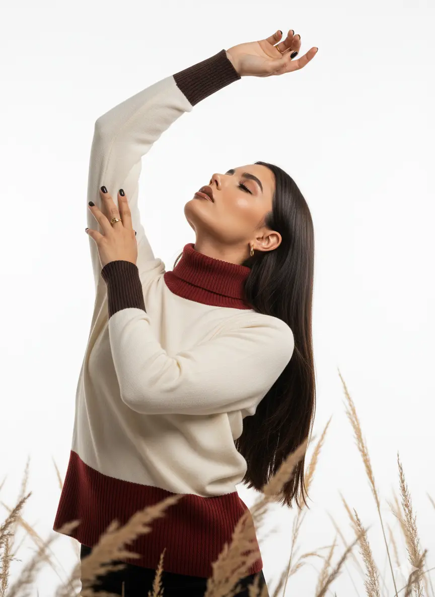 Maglia dolcevita color block DORABELLA