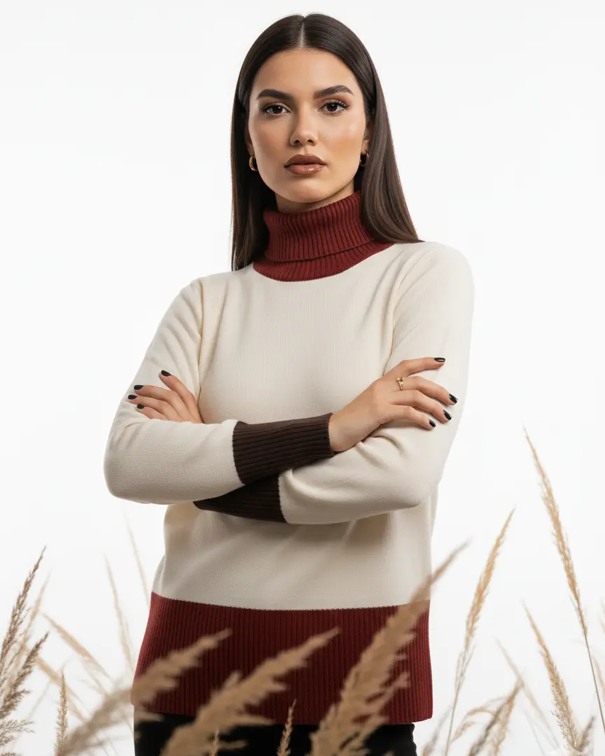 Maglia dolcevita color block DORABELLA