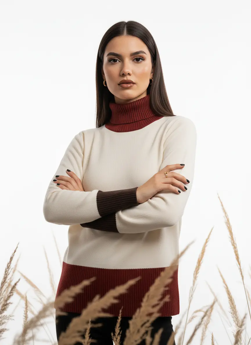 Maglia dolcevita color block DORABELLA