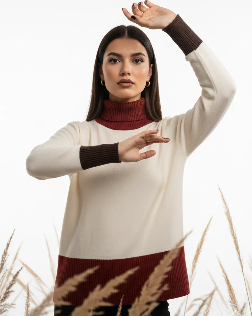 Maglia dolcevita color block DORABELLA