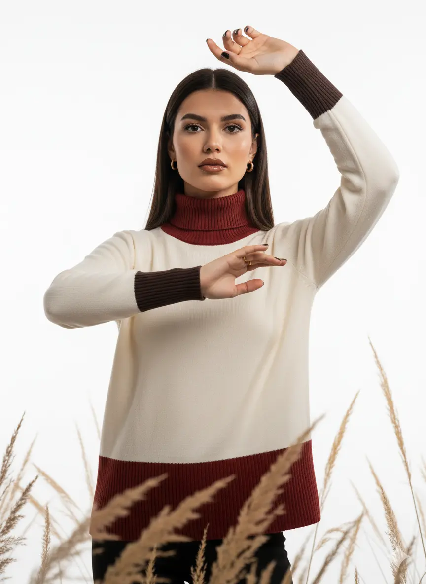 Maglia dolcevita color block DORABELLA