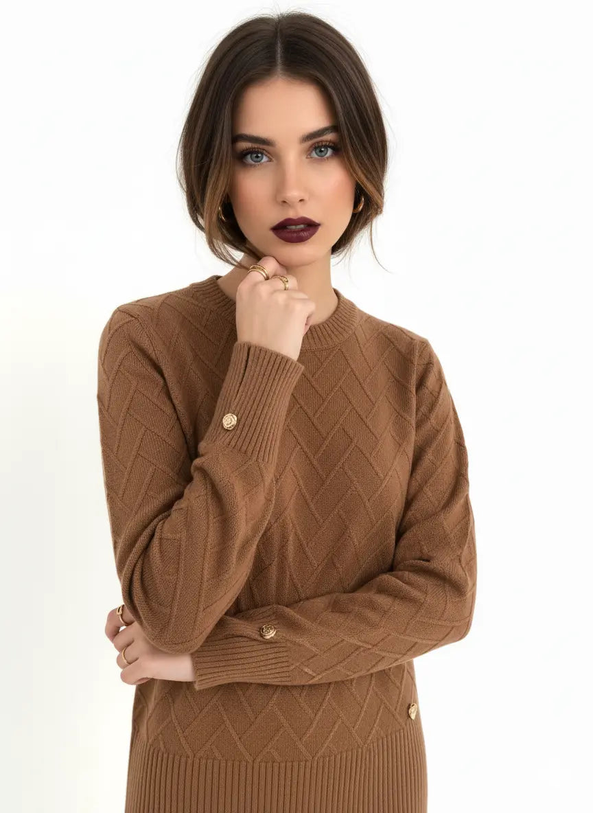 Maglia dolcevita con dettagli a treccia e collo removibile DORABELLA