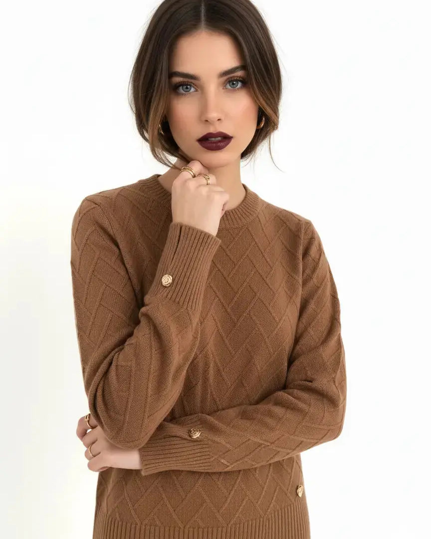 Maglia dolcevita con dettagli a treccia e collo removibile DORABELLA