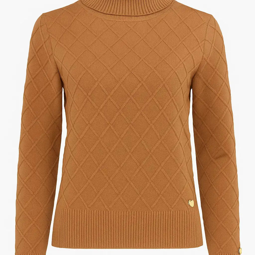 Maglia dolcevita con dettagli a treccia e collo removibile DORABELLA