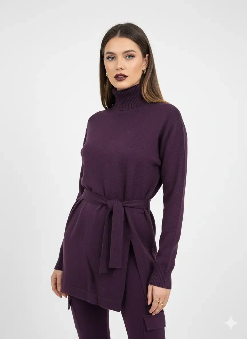 Maglia dolcevita con spacco laterale DORABELLA
