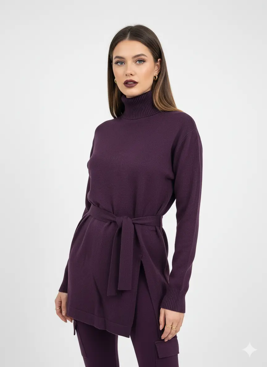 Maglia dolcevita con spacco laterale DORABELLA