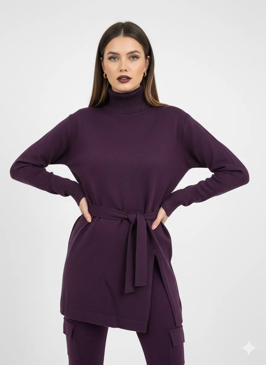 Maglia dolcevita con spacco laterale DORABELLA