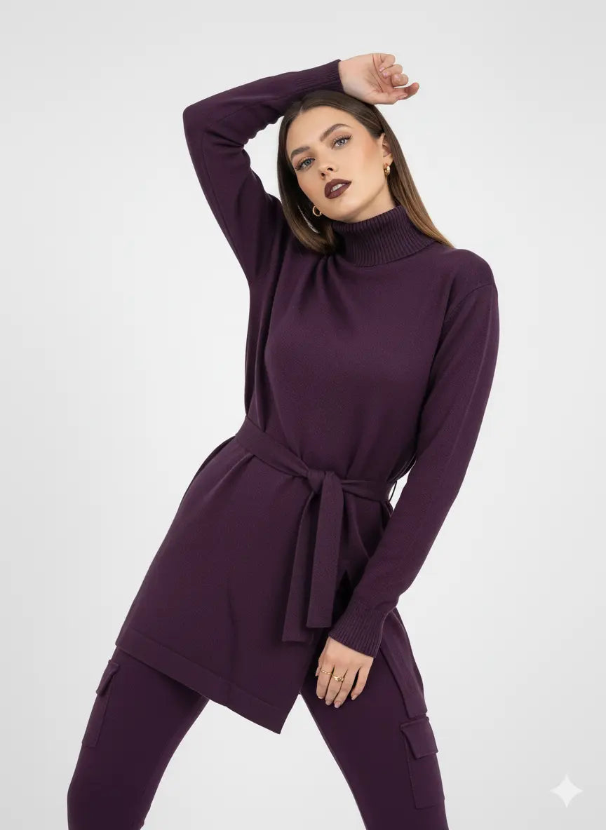 Maglia dolcevita con spacco laterale DORABELLA