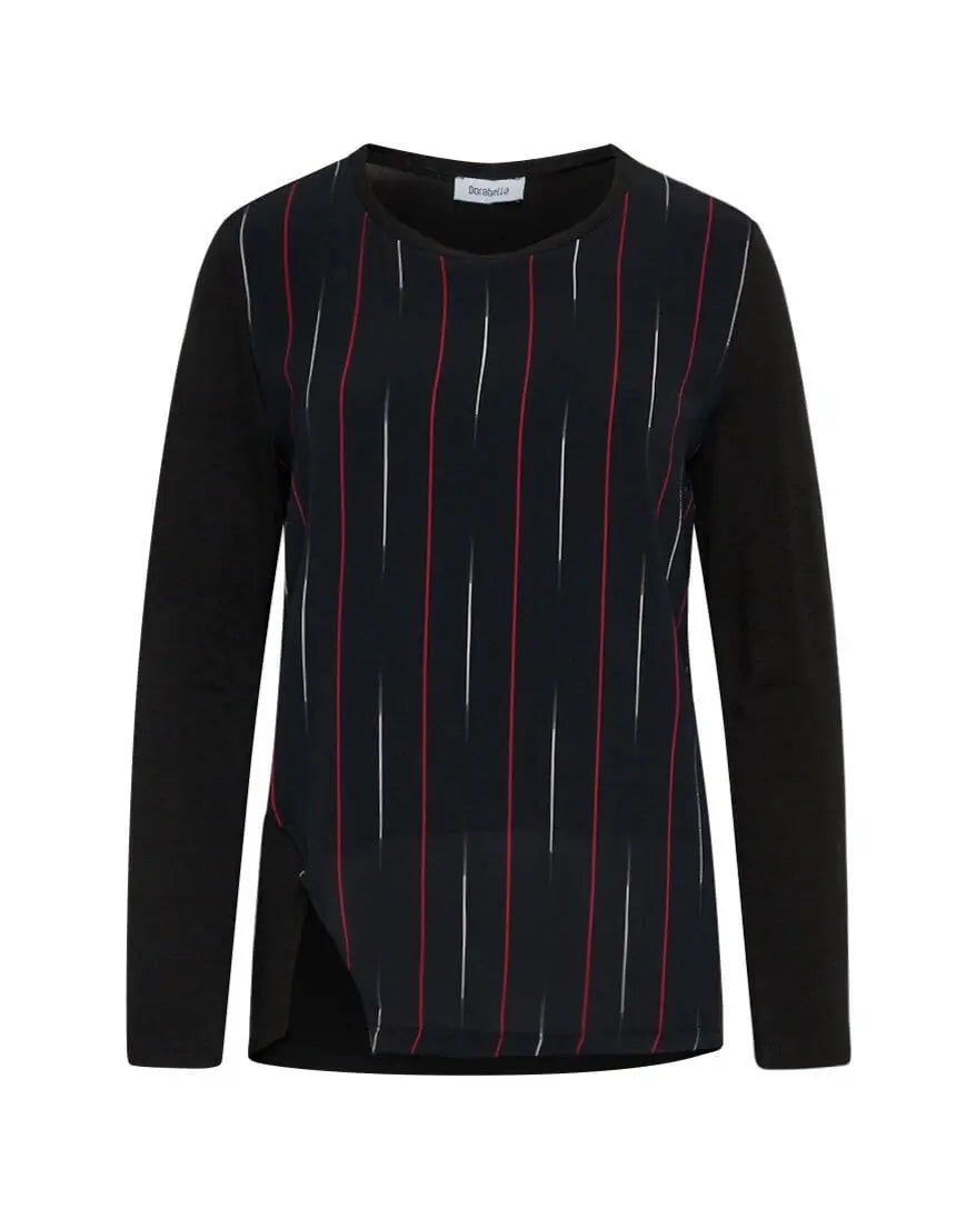 Maglia doppio tessuto NERO-ROSSO DORABELLA