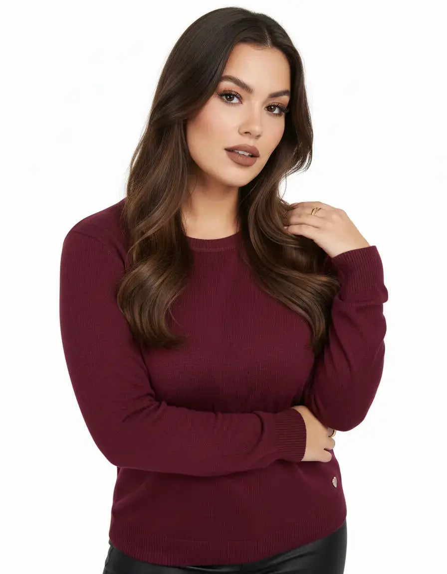 Maglia a girocollo basic e maniche lunghe DORABELLA