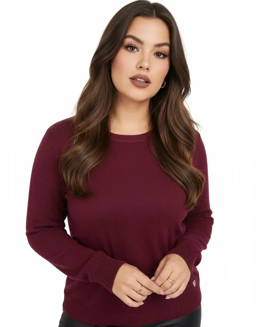 Maglia a girocollo basic e maniche lunghe DORABELLA