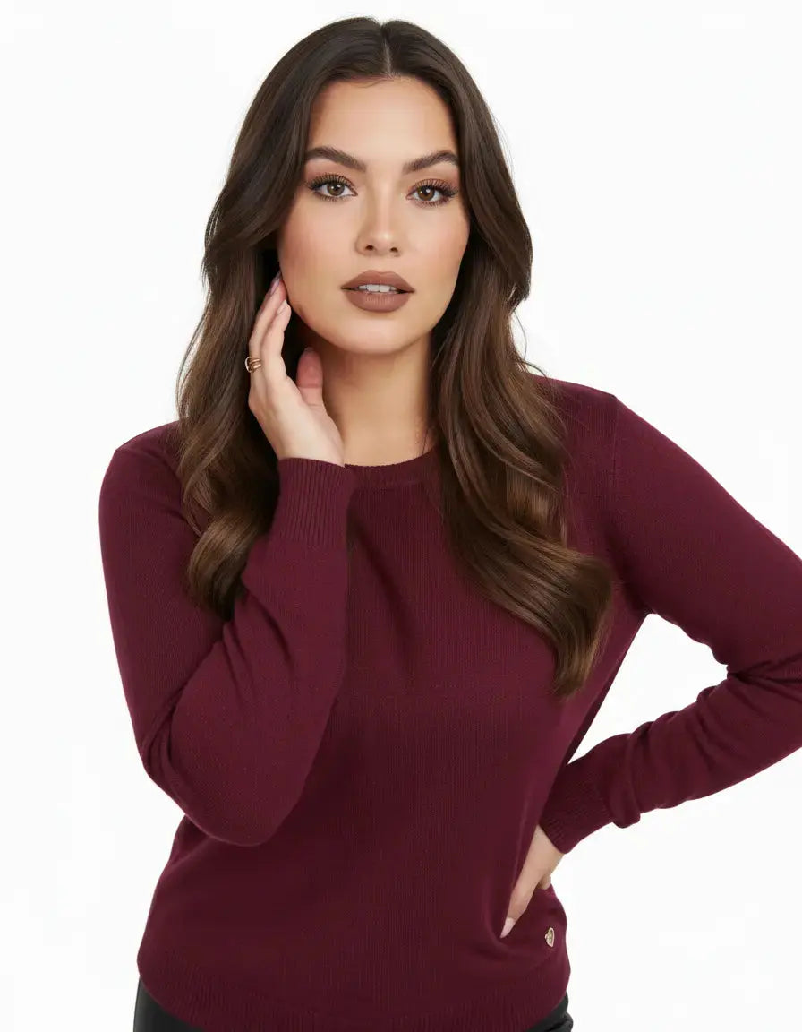 Maglia a girocollo basic e maniche lunghe DORABELLA