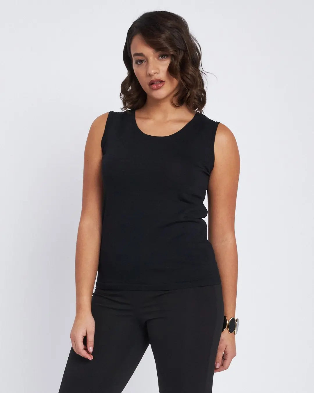 Maglia finto twin set a righe con pattine e ganci NERO DORABELLA